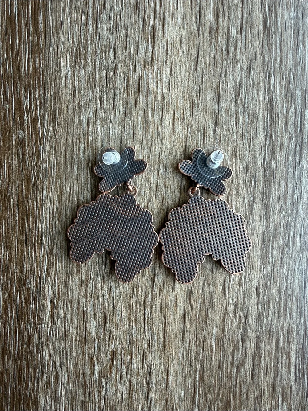 Cream Floral Statement Drop Earrings with Antique Gold Accents